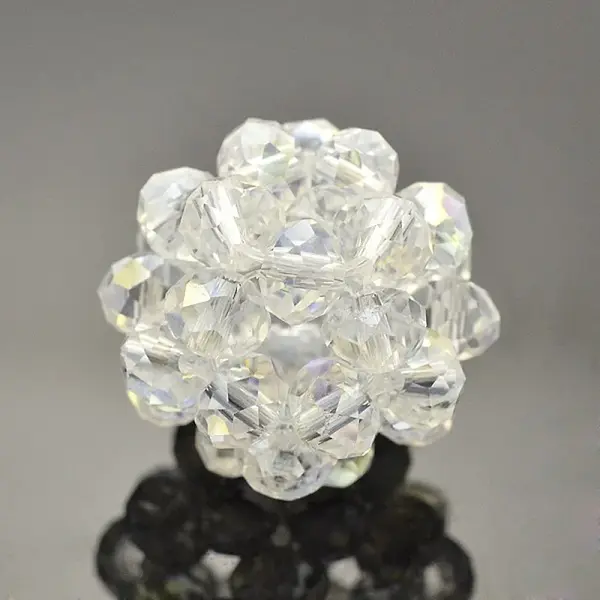Transparent Glass Crystal Round Woven Beads