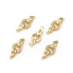 Brass Micro Pave Cubic Zirconia Fold Over Clasps
