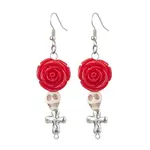 Resin and Synthetic Turquoise Dangle Earrings