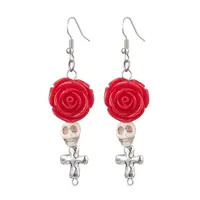 Resin and Synthetic Turquoise Dangle Earrings