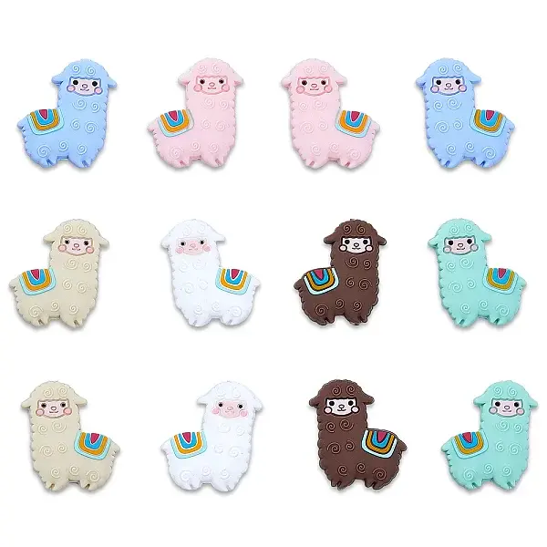 12Pcs 6 Colors Silicone Beads