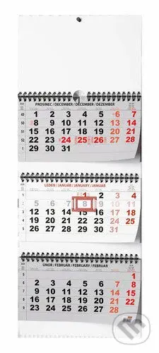 Tříměsíční skládaný kalendář 2026 - nástěnný kalendář