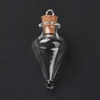 Teardrop Glass Cork Bottle Pendants