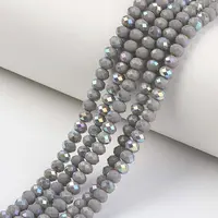 Electroplate Opaque Solid Color Glass Beads Strands