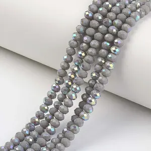 Electroplate Opaque Solid Color Glass Beads Strands