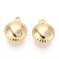 Brass Micro Pave Clear Cubic Zirconia Pendants