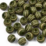 Painted Natural Wood Beads