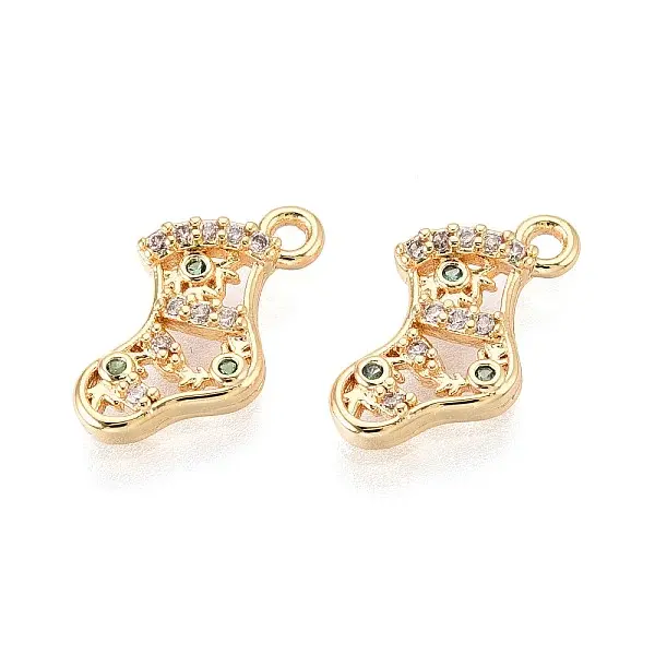Brass Micro Pave Cubic Zirconia Charms