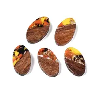 Transparent Resin and Walnut Wood Pendants