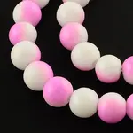 Two-Color Baking Painted Glass Bead Strands
