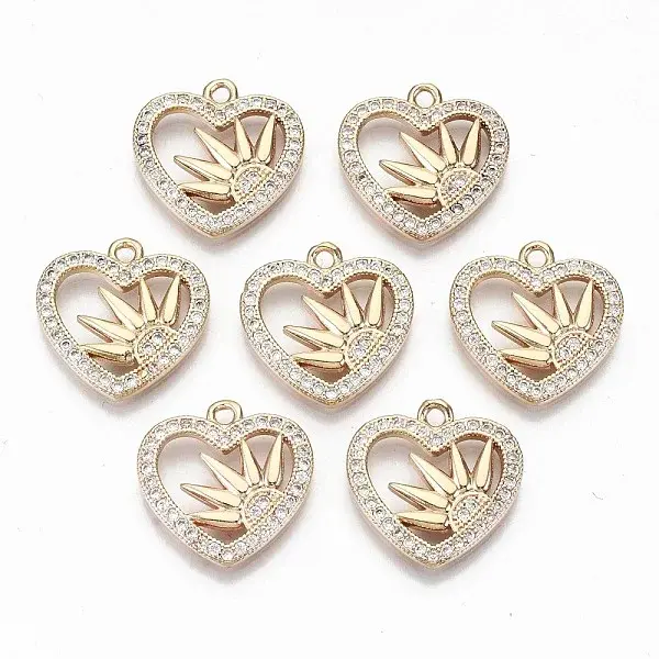Brass Micro Pave Cubic Zirconia Pendants
