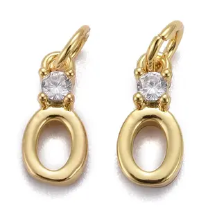 Brass Micro Pave Clear Cubic Zirconia Pendants