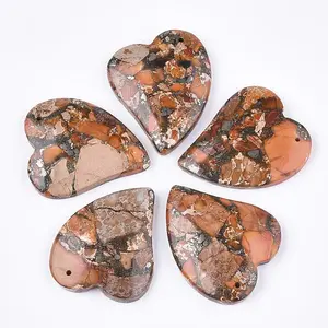 Synthetic Gold Line Regalite/Imperial Jasper/Sea Sediment Jasper Pendants