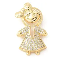 Brass Micro Pave Cubic Zirconia Pendants