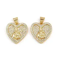 Brass Micro Pave Cubic Zirconia Pendants
