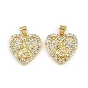 Brass Micro Pave Cubic Zirconia Pendants