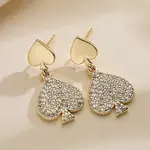 Brass Micro Pave Clear Cubic Zirconia Dangle Stud Earrings