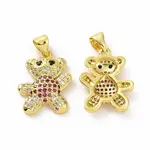 Brass Micro Pave Clear Cubic Zirconia Pendants