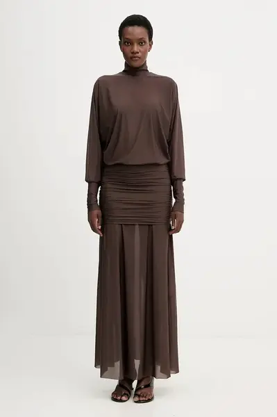 Šaty Aniye By hnědá barva, maxi, 181423