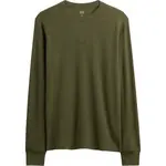 GAP V-FRCH LS WAFFLE MINI LOGO CREW Pánské tričko, khaki, velikost