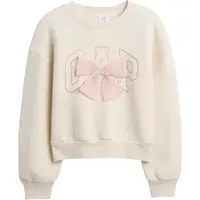 GAP V-LOGO WEDGE CREW Dívčí mikina, béžová, velikost