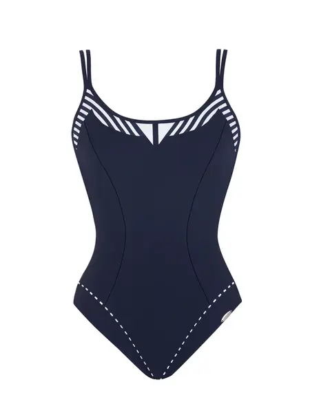 SUNFLAIR Jednodielne plavky  námornícka modrá / biela