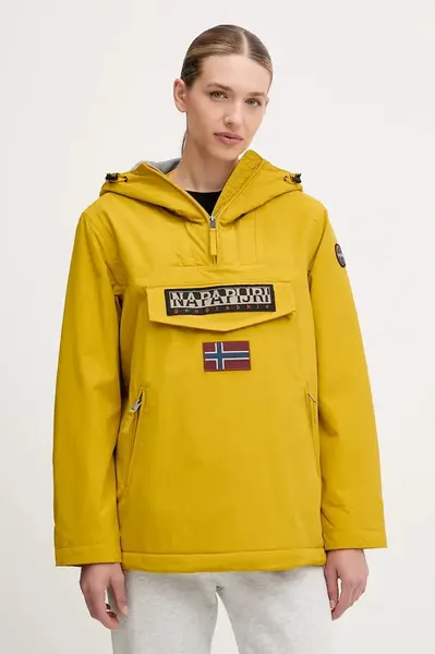 Bunda Napapijri Rainforest žlutá barva, přechodná, NP0A4GM6Y1O1