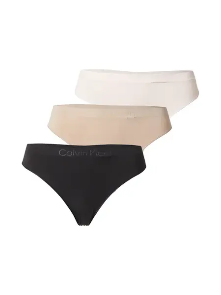 Calvin Klein Underwear Tangá  béžová / krémová / čierna