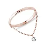 Řetízkový prstýnek s diamantem v růžovém 14k zlatě KLENOTA