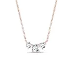 Náhrdelník se třemi diamanty v růžovém zlatě KLENOTA