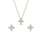 Štvorlístková súprava zo zlatého zlata s briliantmi KLENOTA