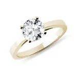 Zásnubný prstienok zo žltého zlata s 1ct diamantom KLENOTA