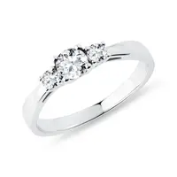 Diamantový zásnubný prsteň z bieleho zlata KLENOTA