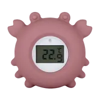 PETITE&MARS Teploměr silikonový digitální do vody Crab Caleb Dusty Rose 0m+