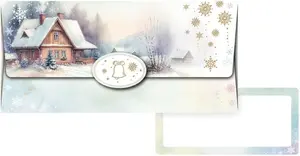 Obálka na peníze Zimní chaloupka