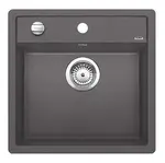 Blanco Dalago 5 - Silgranitový dřez, 52x51 cm, s ovládáním odtoku, šedá skála 518848