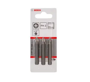 Bosch Příslušenství - Sada bitů PH2, délka 51 mm, 3 ks 2607001522