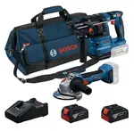 Bosch - 18V AKU sada vrtacího kladiva GBH 185-LI a úhlové brusky GWS 18V-8 125 mm, 2x aku 4,0 Ah Li-Ion, nabíječka 0615V0003C
