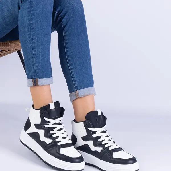 Gemre White-black women's sports sneakers Shadolina