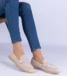 Gemre Beige classic perforated eco-suede loafers Argossa