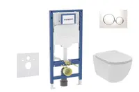 Geberit Duofix - Set predstenovej inštalácie, klozetu Tesi a dosky softclose, tlačidlo Sigma20, biela/chróm SANI11CD3111