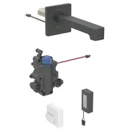Geberit Brenta - Termostatická elektronická umývadlová batéria pod omietku, batériové napájanie, easy to clean, matná čierna 116.298.14.1