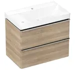 Hansgrohe Xelu Q - Skrinka s umývadlom, 63x78x50 cm, 2 zásuvky, prírodný dub/chróm 54379000