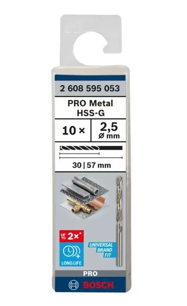 Bosch Príslušenstvo - Súprava vrtákov do kovu, 2,5x57 mm, 10 ks 2608595053