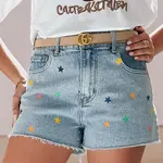 Spodenki damskie jeansowe STARSHINE niebieskie Dstreet