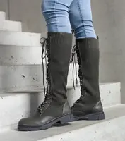 Gemre Green slip-on boots with elastic upper Veradi