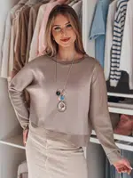 Bluzka damska one size oversize z wisiorkiem NUBISS popielata Dstreet