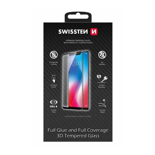 Swissten Ultra durable 3D Full Glue Ochranné tvrzené sklo, Apple iPhone 14 Pro Max, černé