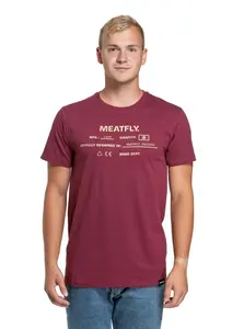 Meatfly pánské tričko Sign Dark Wine | Červená | Velikost S | 100% bavlna