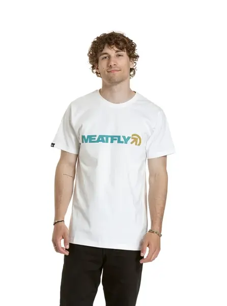 Meatfly pánské tričko Logex White | Bílá | Velikost L | 100% bavlna